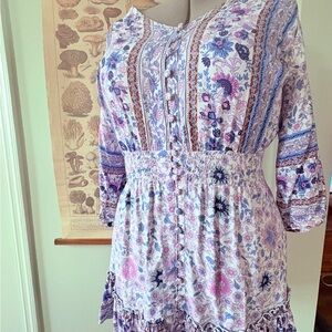 Boho Floral Button-Down Blouse